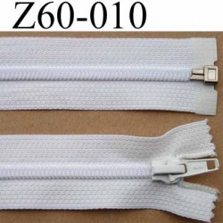 fermeture zip naturel longueur 60 cm couleur blanc naturel séparable zip nylon largeur 3 cm largeur de glissière 6 mm