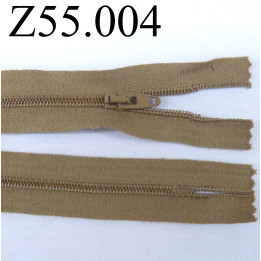 fermeture 55 cm marron clair non séparable zip nylon