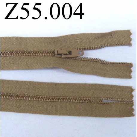 fermeture 55 cm marron clair non séparable zip nylon