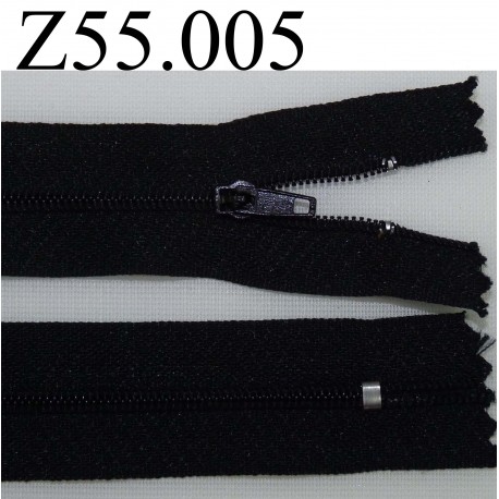 fermeture 55 cm noir non séparable zip nylon