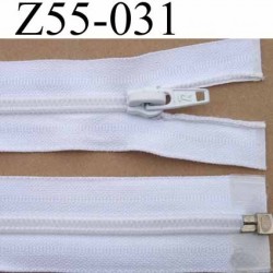 fermeture zip longueur 55 cm couleur blanc séparable largeur 3.2 cm zip glissière nylon largeur 6,5 mm curseur en métal