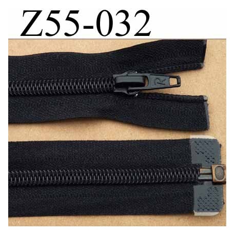 fermeture éclair longueur 55 cm couleur noir séparable largeur 3.2 cm zip glissière nylon largeur 6,5 mm curseur en métal