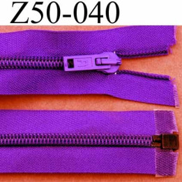 fermeture éclair longueur 50 cm couleur violet  séparable largeur 3.2 cm zip glissière nylon largeur 6 mm curseur en métal