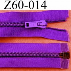 fermeture zip violet largeur 3 cm longueur 60 cm couleur violet foncé séparable largeur de la glissière nylon 6 mm