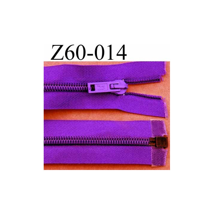 fermeture éclair violet largeur 3 cm longueur 60 cm couleur violet foncé séparable largeur de la glissière nylon 6 mm