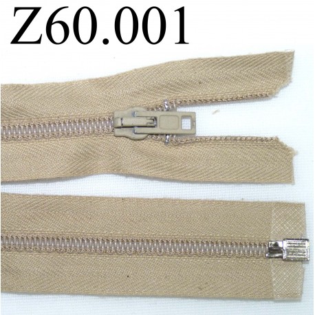 fermeture 60 cm beige séparable zip nylon