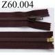 fermeture 60 cm marron séparable zip nylon