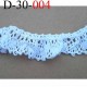 dentelle froncé crochet superbe en coton et avec 2 petits élastique en bordure largeur 30 mm couleur blanc vendue au mètre