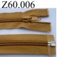 fermeture 60 cm marron séparable zip nylon
