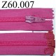 fermeture 60 cm rose séparable zip nylon