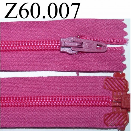 fermeture 60 cm rose séparable zip nylon