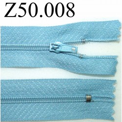 fermeture zip 50 cm bleu non séparable zip nylon