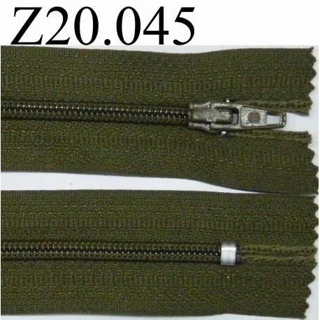 fermeture 20 cm vert non séparable zip nylon