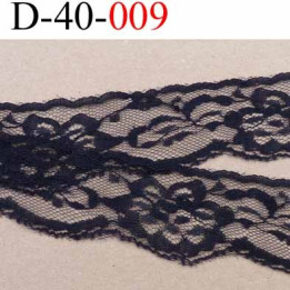 dentelle synthétique largeur 40 mm couleur noir vendu au mètre