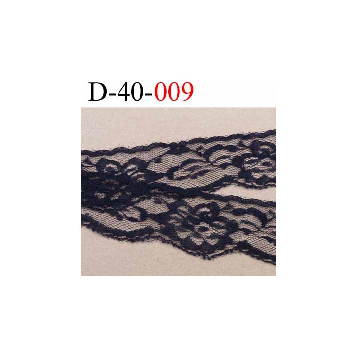 dentelle synthétique largeur 40 mm couleur noir vendu au mètre