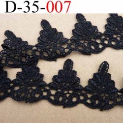 dentelle galon crochet coton noir largeur 35 mm vendu au mètre