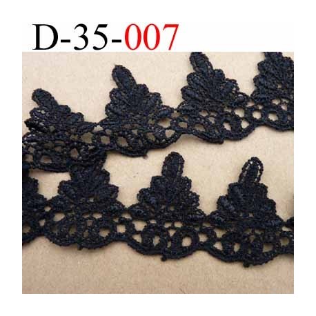 dentelle galon crochet coton noir largeur 35 mm vendu au mètre