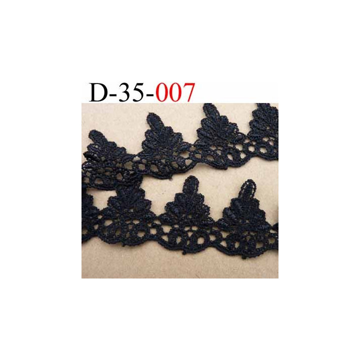 dentelle galon crochet coton noir largeur 35 mm vendu au mètre