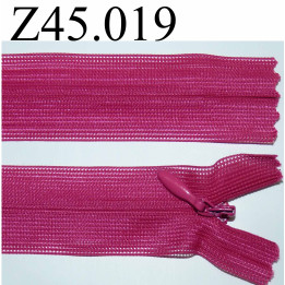 fermeture 45 cm rose fuchsia non séparable invisible   