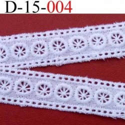 dentelle broderie anglaise 100 % coton blanc 15 mn vendu au mètre