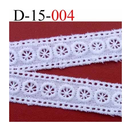 dentelle broderie anglaise 100 % coton blanc 15 mn vendu au mètre