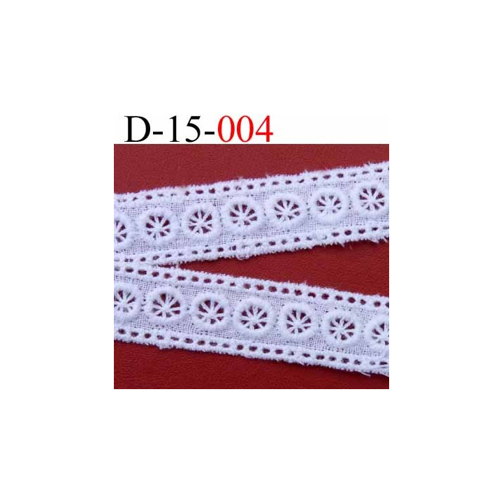 dentelle broderie anglaise 100 % coton blanc 15 mn vendu au mètre