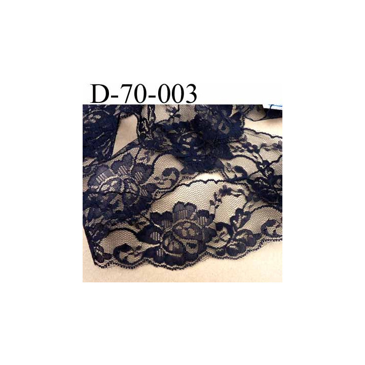 dentelle synthétique couleur noir largeur 70 mm vendue au mètre