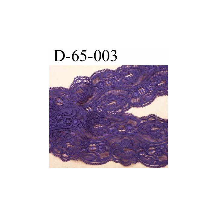 dentelle style ancien synthétique lycra couleur violet largeur 65 mm vendu au mètre