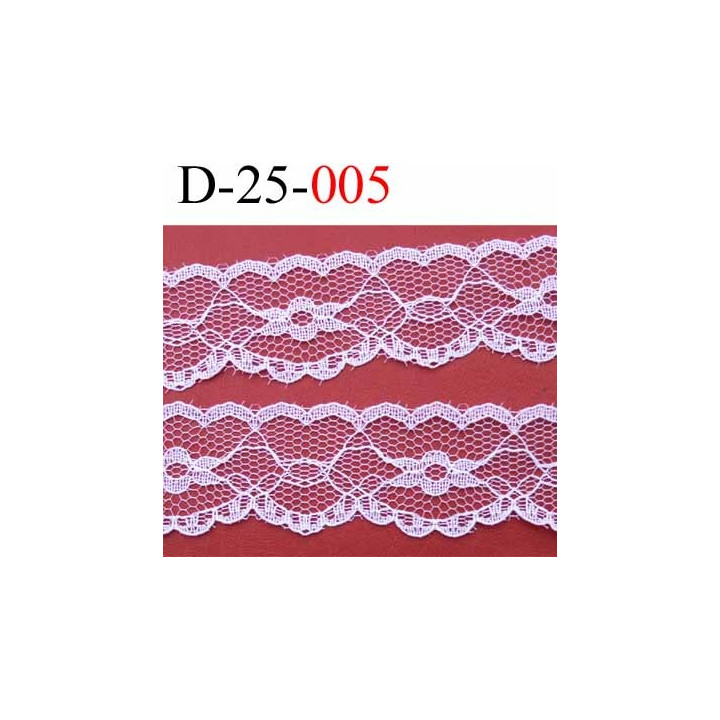 dentelle synthétique blanche largeur 25mm vendu au mètre