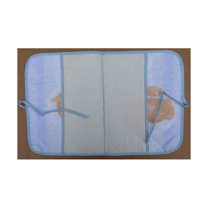 carnet de santé à broder imprimé biais bleu