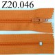fermeture 20 cm orange non séparable zip nylon