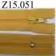 fermeture 15 cm jaune non séparable zip nylon