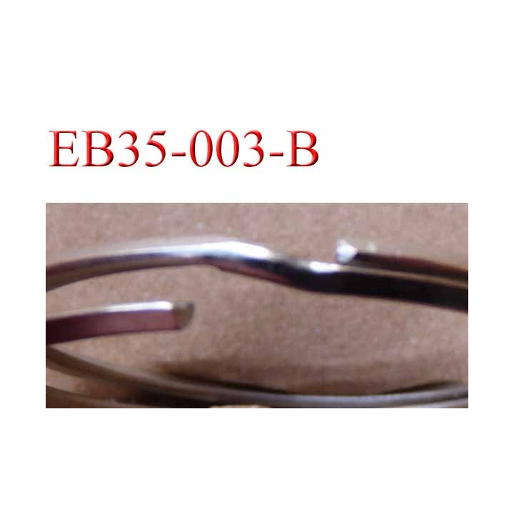 Boucle étrier anneau métal chromé diamètre extérieur 3.5 cm diamètre intérieur 3 cm épaisseur 2.8 mm 