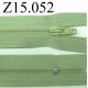 fermeture 15 cm vert non séparable zip nylon