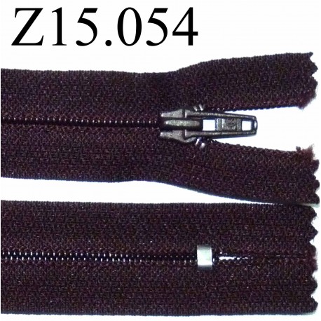 fermeture 15 cm prune foncé non séparable zip nylon