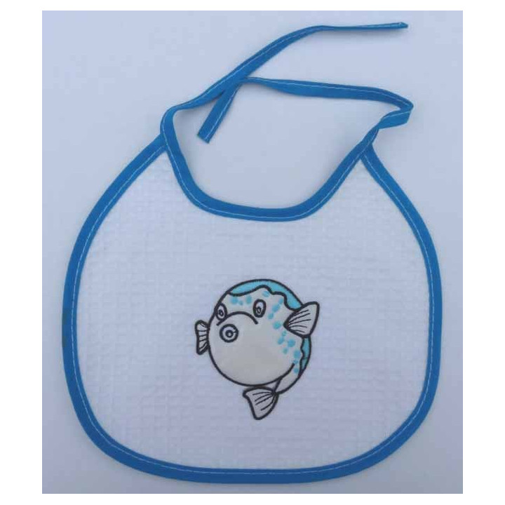 joli petit bavoir brodé coton 2 ème choix