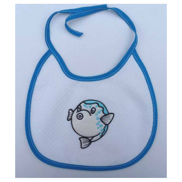 joli petit bavoir brodé coton 2 ème choix