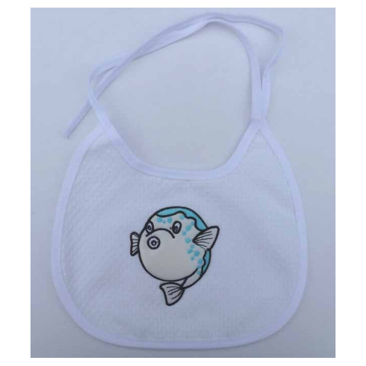 joli petit bavoir brodé coton 2 ème choix