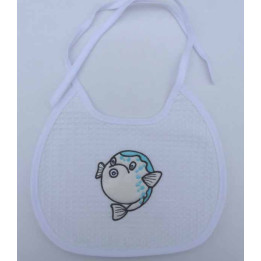 joli petit bavoir brodé coton 2 ème choix