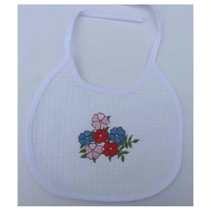 joli petit bavoir brodé coton 2 ème choix