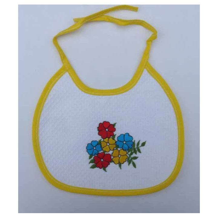 joli petit bavoir brodé coton 2 ème choix