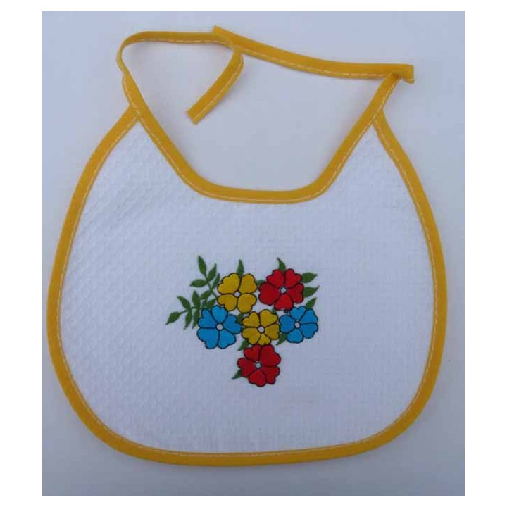 joli petit bavoir brodé coton 2 ème choix