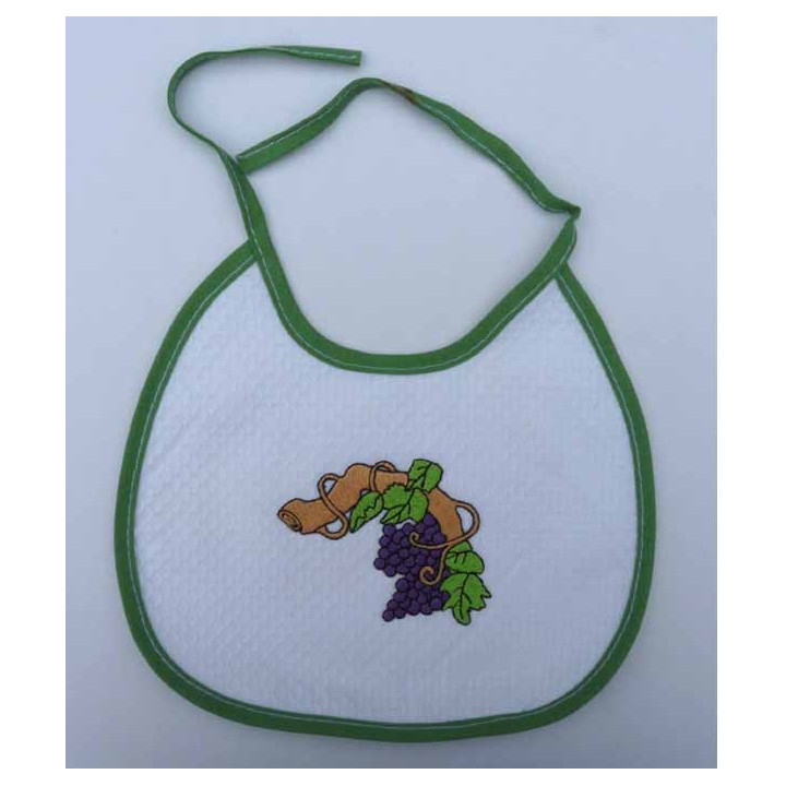 joli petit bavoir brodé coton 2 ème choix