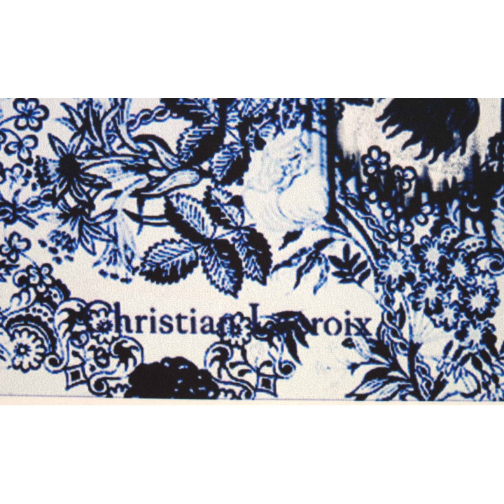 Superbe carré rectangle pièce de tissus CHRISTIAN LACROIX  représentant la plaza de toros collector vintage