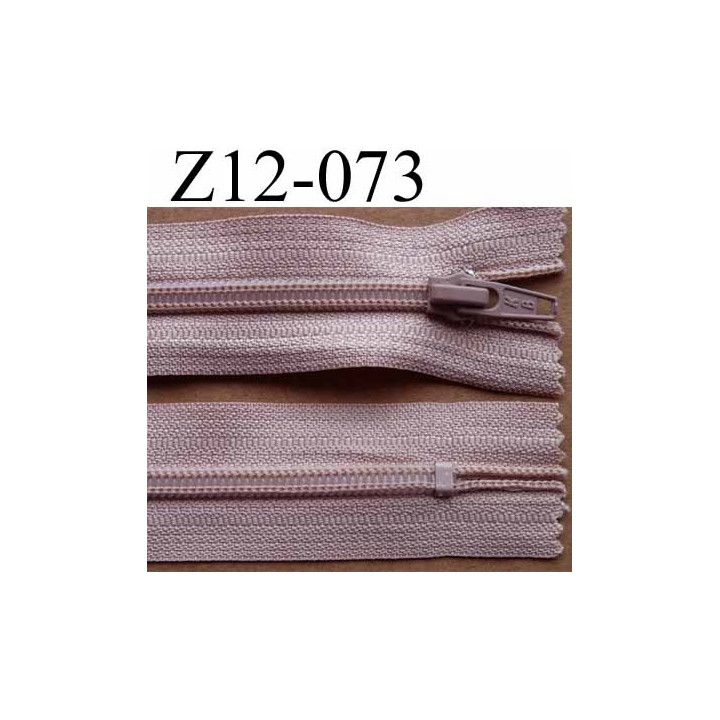 fermeture éclair longueur 12 cm couleur vieux rose non séparable largeur 3.2 cm glissière nylon largeur 6.5 mm 