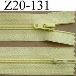 fermeture éclair longueur 20 cm couleur jaune non séparable zip nylon largeur 2.5 cm largeur de la glissière 4 mm 