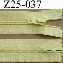 fermeture éclair longueur 25 cm couleur jaune non séparable largeur 2.5 cm glissière nylon largeur 4 mm curseur métal  