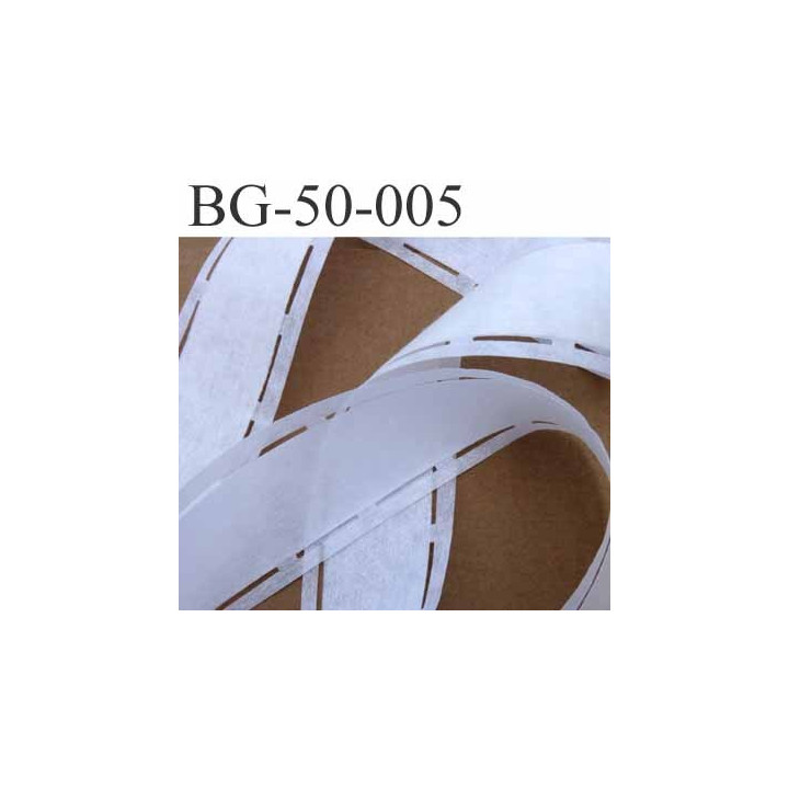 bande thermocollant ceinture jupe pantalon couleur blanc largeur 50 mm 