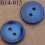 bouton 14 mm couleur bleu brillant 2 trous 14 millimètres