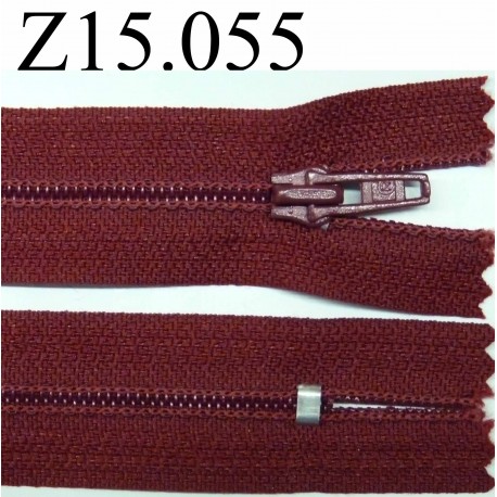 fermeture 15 cm bordeaux non séparable zip nylon 